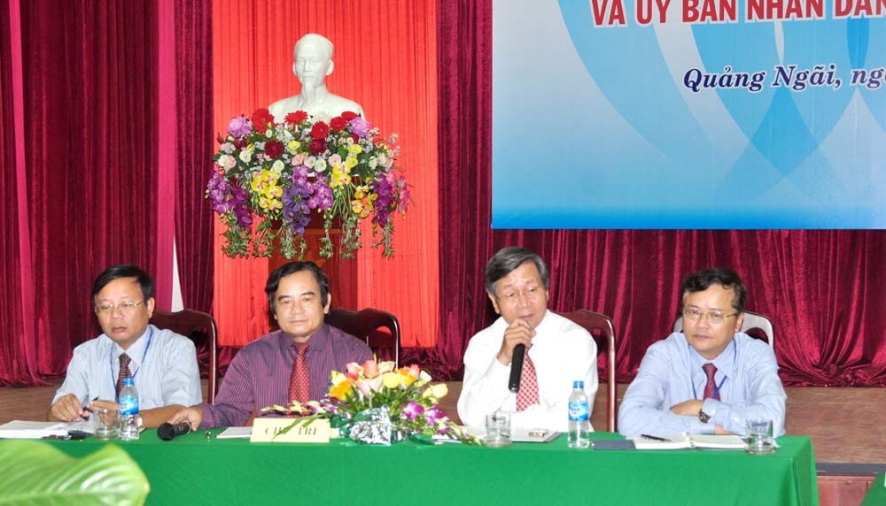 Phó Chủ tịch UBND tỉnh, Trưởng BQL KKT Dung Quất Phạm Như Sô phát biểu tại hội nghị.