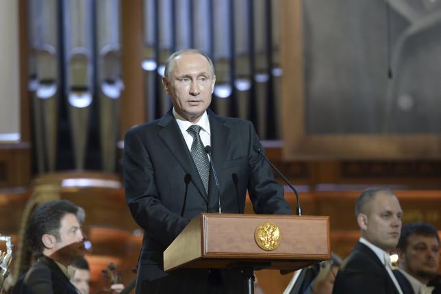 Tổng thống Nga Vladimir Putin phát biểu tại Nhạc viện Moscow, Nga, ngày 2/72015.
