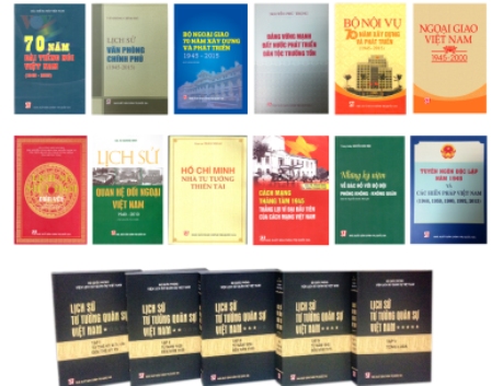 Những cuốn sách Nhà xuất bản Chính trị quốc gia-Sự thật giới thiệu với bạn đọc dịp kỷ niệm 70 năm Cách mạng tháng Tám.  Ảnh: nxbctqg.vn
