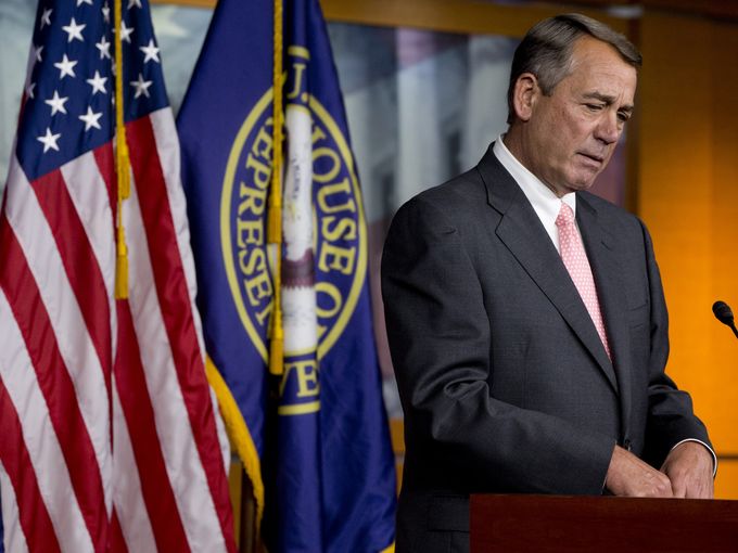 Chủ tịch Hạ viện Mỹ John Boehner ngày 25/9 tuyên bố từ chức (Ảnh: AP)