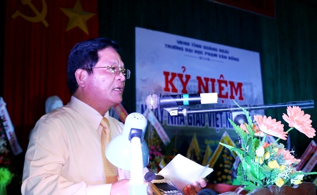 Bí thư Tỉnh ủy- Chủ tịch HĐND tỉnh Lê Viết Chữ phát biểu tại lễ kỷ niệm