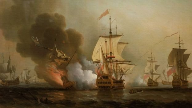  Tàu San Jose bị Anh đánh đắm năm 1708 - Ảnh: National Maritime Museum