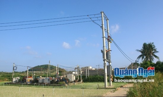 Kéo điện ra đồng phục vụ sản xuất nông nghiệp ở đảo Lý Sơn.