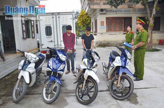 Công an huyện Sơn Tịnh triệt phá băng trộm xe máy
