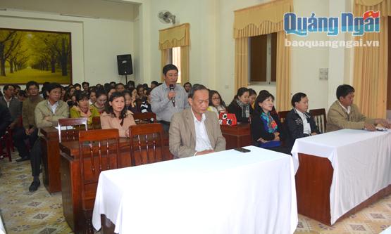 Hội nghị lấy ý kiến cử tri nơi công tác đối với người ứng cử đại biểu HĐND tỉnh tại Đài PTTH Quảng Ngãi.