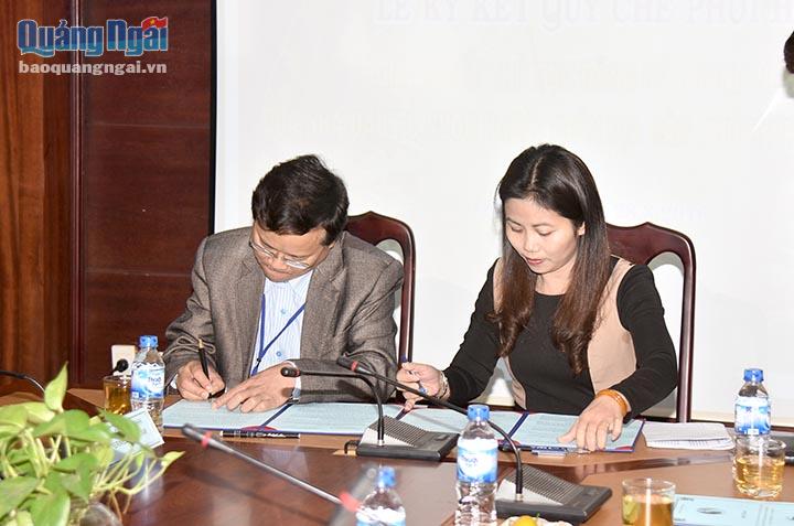 Lãnh đạo BQL KKT Dung Quất và Sở KHĐT ký kết quy chế phối hợp