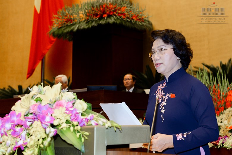 Chủ tịch Quốc hội Nguyễn Thị Kim Ngân tại phiên bế mạc.
