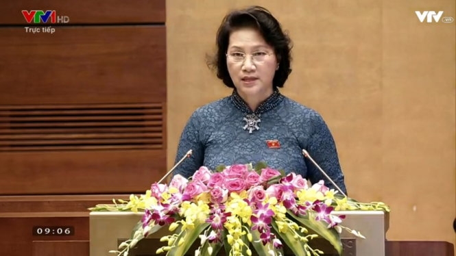 Chủ tịch Quốc hội Nguyễn Thị Kim Ngân phát biểu khai mạc kỳ họp - Ảnh chụp màn hình
