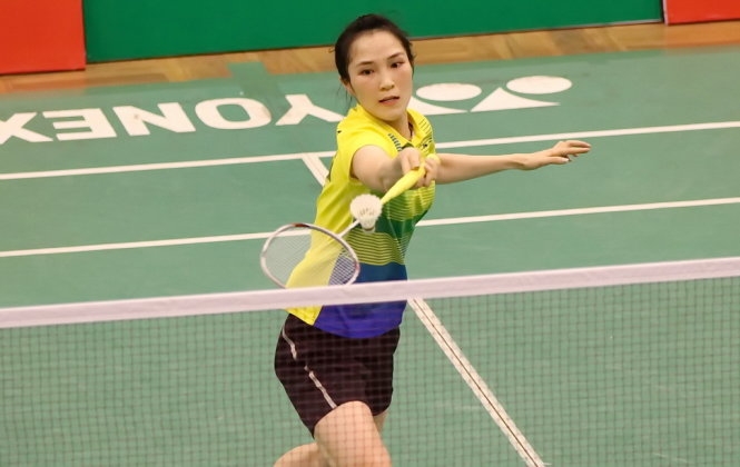 Vũ Thị Trang đã giành suất vào tứ kết đơn nữ Giải cầu lông Vietnam Open- Ảnh: T.P