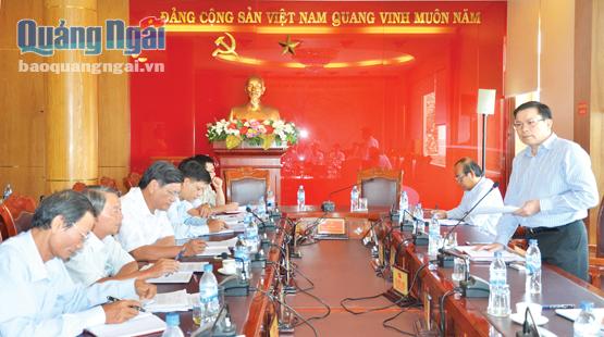  Phó Bí thư Tỉnh ủy Trần Văn Minh phát biểu tại buổi làm việc.