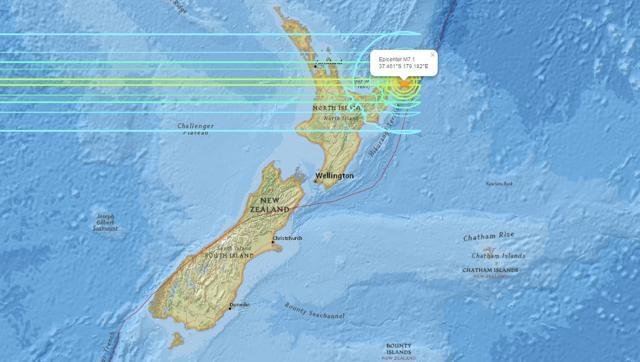  Trận động đất 7,1 độ Richter làm rung chuyển bờ đông New Zealand nhưng không gây thiệt hại đáng kể -  Ảnh: Cục Khảo sát địa chất Mỹ