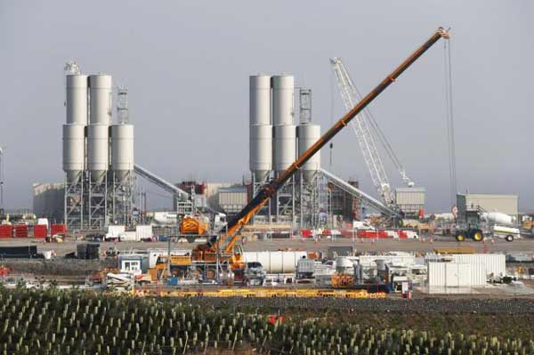 Nhà máy điện hạt nhân Hinkley Point C đặt ở Bridgwater, Sommerset, Anh. Ảnh: REUTERS
