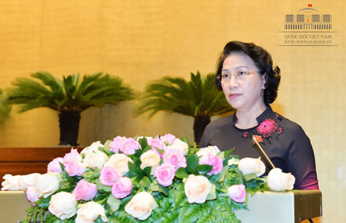 Chủ tịch Quốc hội Nguyễn Thị Kim Ngân phát biểu bế mạc kỳ họp thứ 2.