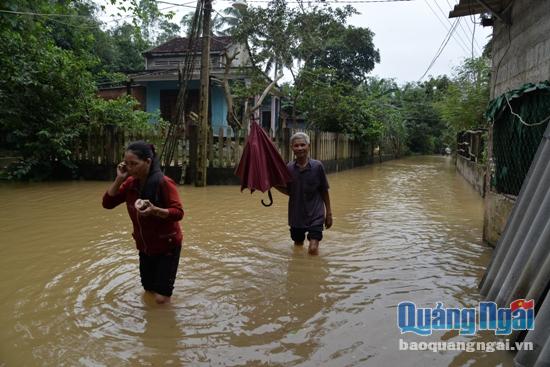 Hiện toàn thôn với hơn 300 nóc nhà đều bị nước lũ bao vây. Nếu muốn di chuyển từ nhà này sáng nhà khác thì phải lội bì bõm trong nước bạc