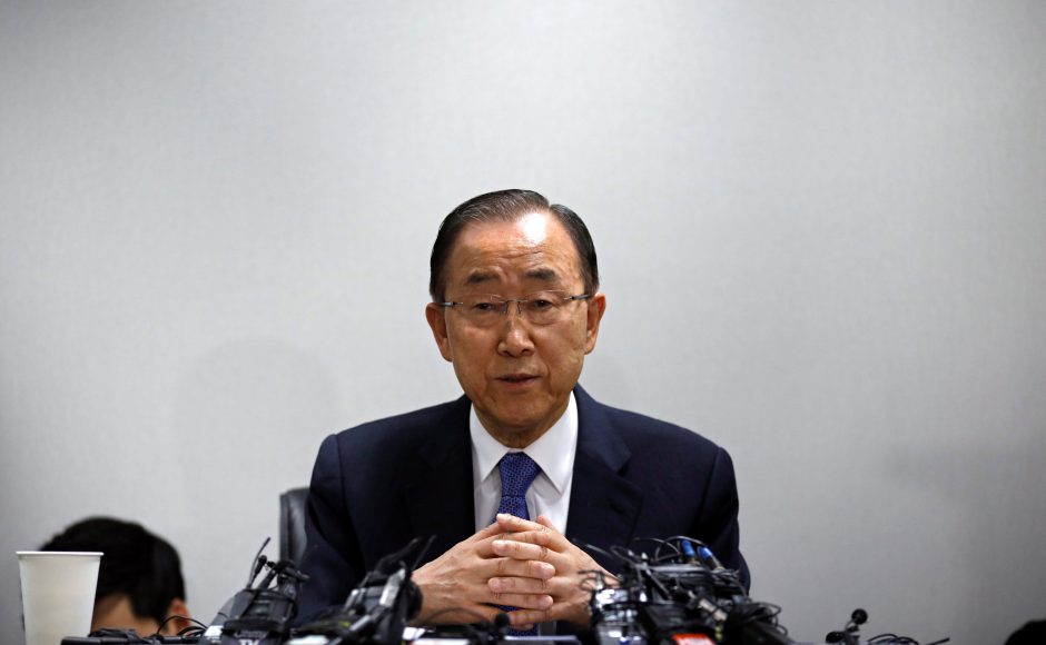 Ông Ban Ki-moon phát biểu trong buổi họp báo diễn ra tại Seoul, Hàn Quốc vào ngày 31/1 (giờ địa phương). (Ảnh: Reuters)