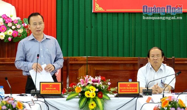 Phó Trưởng ban Dân vận Trung ương Nguyễn Lam phát biểu tại buổi làm việc