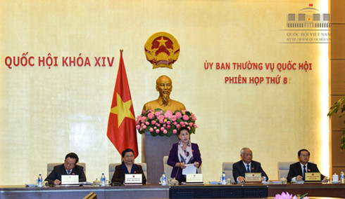  Chủ tịch Quốc hội Nguyễn Thị Kim Ngân phát biểu khai mạc phiên họp thứ 8 Ủy ban Thường vụ Quốc hội (Ảnh: Quốc hội)