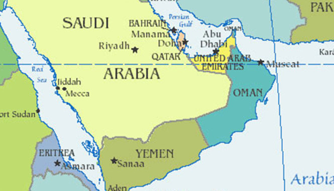  Vị trí Yemen và Ảrập Saudi trên bản đồ