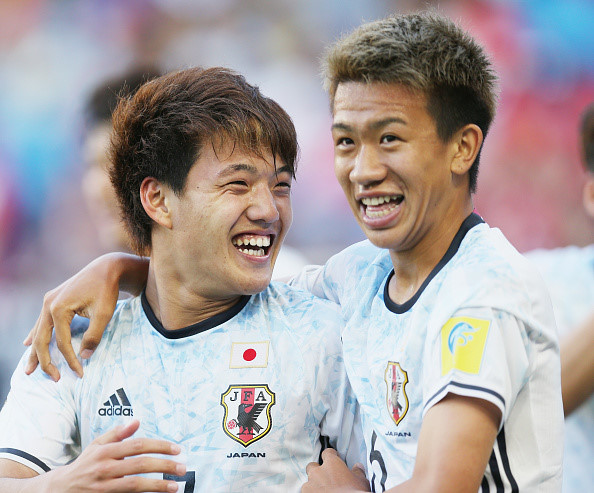 Các cầu thủ U-20 Nhật ăn mừng bàn thắng vào lưới Nam Phi. Ảnh: FIFA