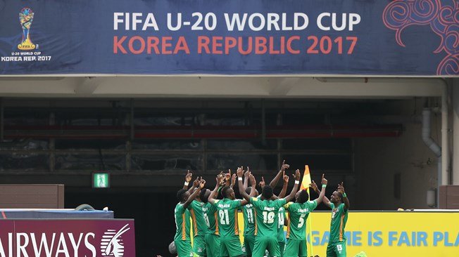 Các cầu thủ U-20 Zambia ăn mừng bàn thắng vào lưới Iran. Ảnh: FIFA