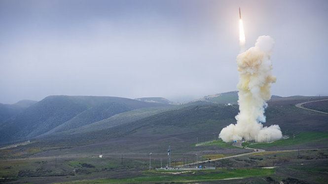 Hệ thống đánh chặn tên lửa mặt đất (GMD) của Mỹ trong lần thử nghiệm thành công năm 2014 - Ảnh: Boeing