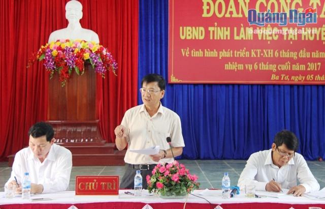 Chủ tịch UBND tỉnh Trần Ngọc Căng phát biểu tại buổi làm việc