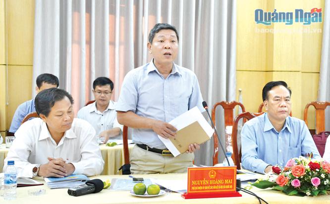 Phó Chủ nhiệm Ủy ban Các vấn đề xã hội của Quốc hội Nguyễn Hoàng Mai phát biểu tại buổi giám sát. ảnh X.THIÊN