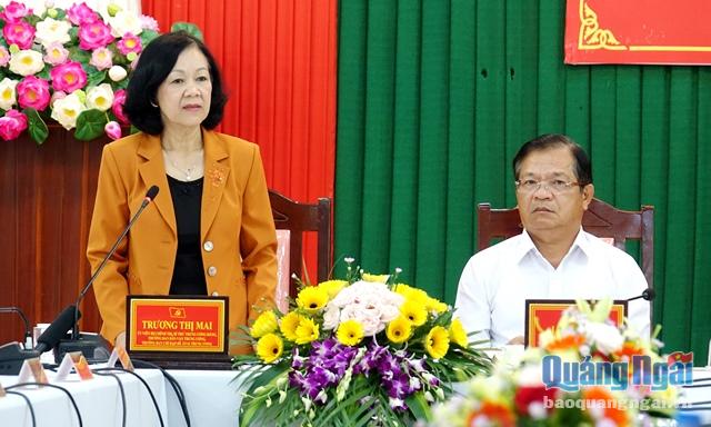 Trưởng Ban Dân vận TƯ Trương Thị Mai phát biểu tại buổi làm việc