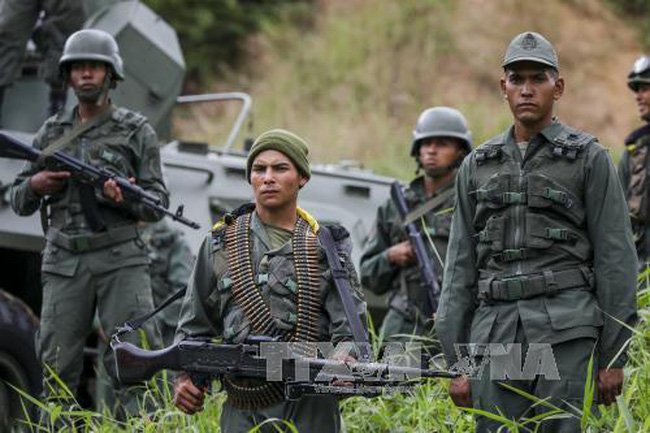  Binh sĩ Venezuela tại Caracas ngày 25/8. Ảnh: EPA/TTXVN