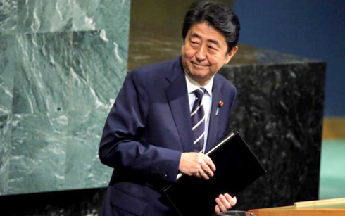 Thủ tướng Nhật Bản Shinzo Abe tại Đại hội đồng Liên Hợp Quốc khóa 72. (Ảnh: Reuters)