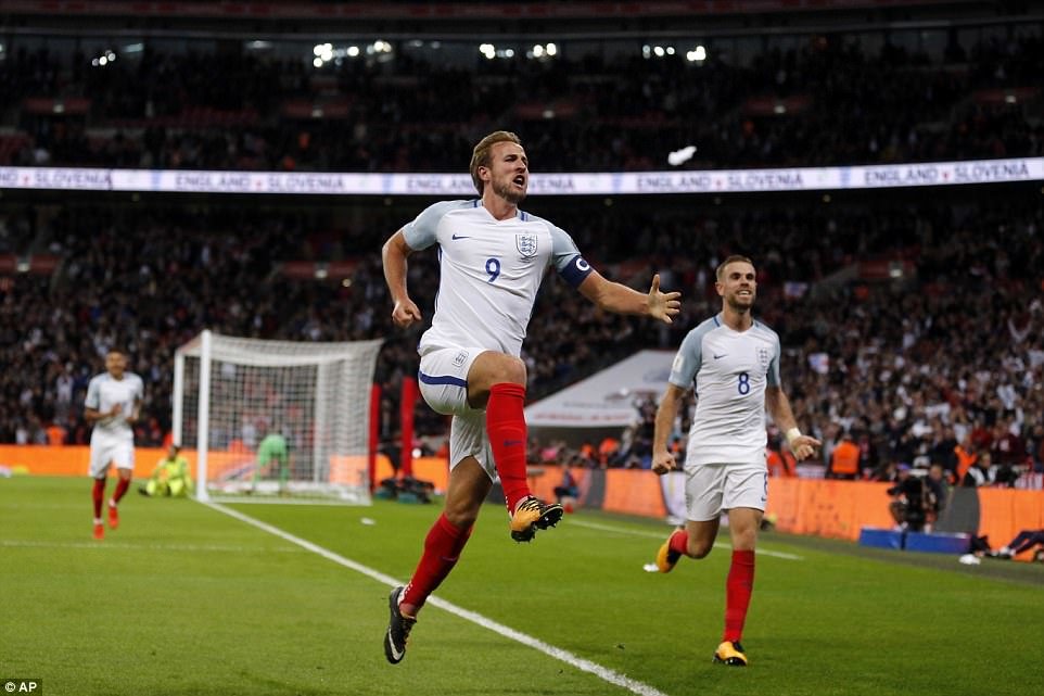 Harry Kane - người hùng của tuyển Anh trong chiến thắng trước Slovenia. Ảnh: AP