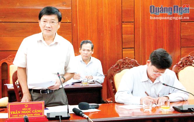 Chủ tịch UBND tỉnh Trần Ngọc Căng phát biểu chỉ đạo tại buổi làm việc.                                                                         ẢNH: Thanh Nhị