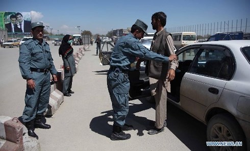  Một chốt an ninh ở Kabul, Afghanistan.