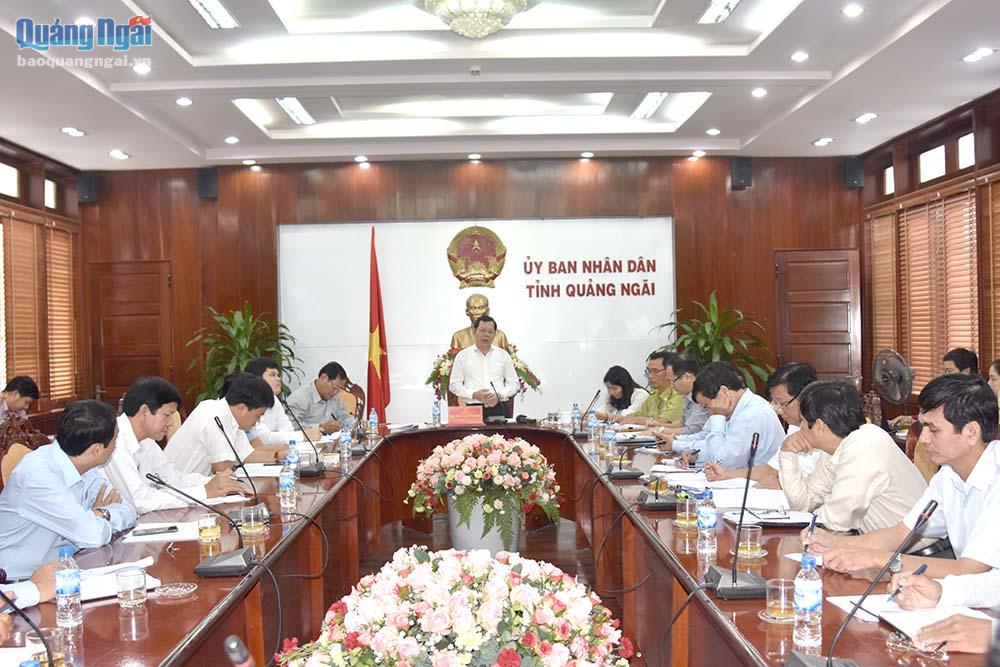 Phó Chủ tịch UBND tỉnh Đặng Văn Minh phát biểu tại buổi làm việc