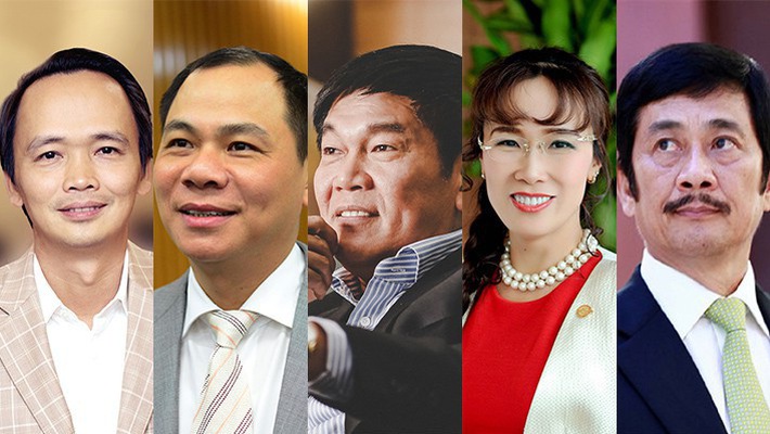 Những người giàu nhất sàn chứng khoán Việt năm 2017.