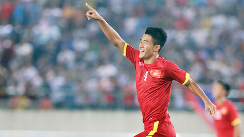 Tiền đạo Đức Chinh ghi bàn cho U23 Việt Nam.