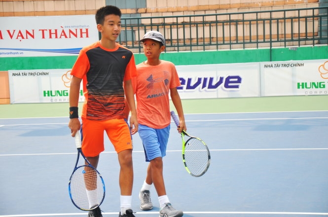 Quốc Uy/Thiên Quang, hai tay vợt đăng quang nội dung đôi nam giải U-14 châu Á nhóm II. Ảnh M.Q