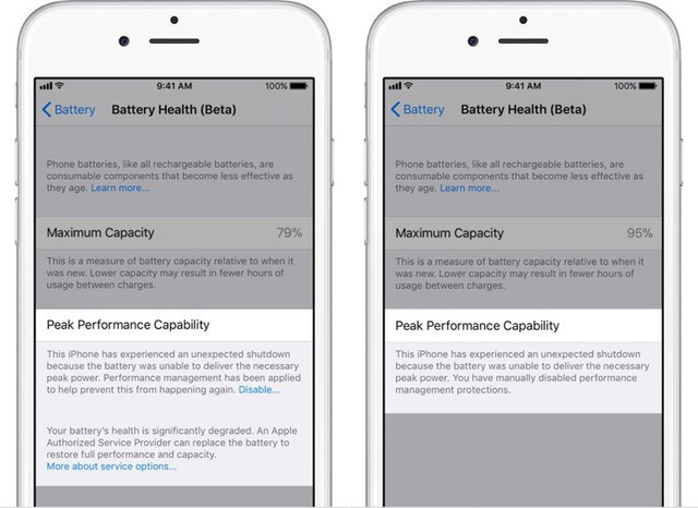 Với iOS 11.3, Apple cho phép người dùng tự quản lý pin của mình thay vì tự động làm giảm hiệu năng của máy khi pin chai như trước đó