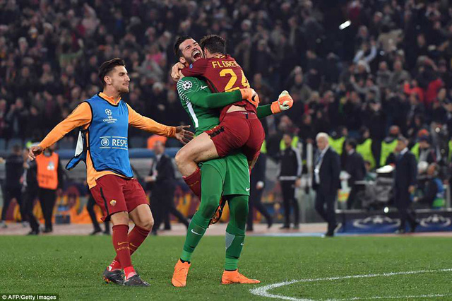 Niềm vui của các cầu thủ AS Roma
