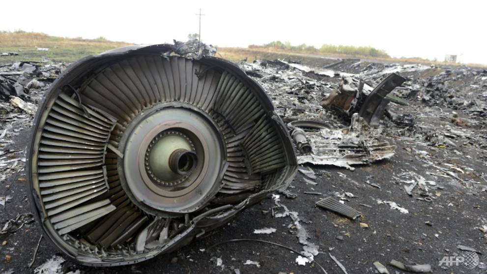   Mảnh vỡ máy bay MH17 của Malaysia Airlines sau khi bị bắn rơi.
