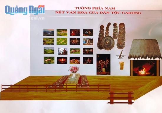 Bản thiết kế không gian trưng bày văn hóa truyền thống của đồng bào Cadong tại trường PTDT nội trú THCS Sơn Tây.