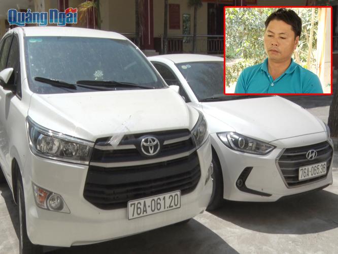 Đối tượng Phạm Quang Anh và một số ô tô mới được Phạm Quang Anh mua rồi làm giấy tờ giả thế chấp lừa chiếm đoạt tiền các tiệm cầm đồ.