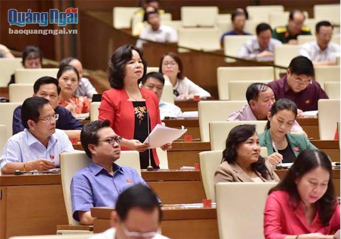 Đại biểu Phạm Thị Thu Trang  tham gia thảo luận, góp ý một số nội dung dự thảo Luật