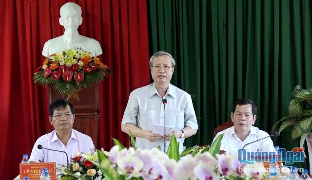 Đồng chí Trần Quốc Vượng- Ủy viên Bộ Chính trị, Thường trực Ban Bí thư phát biểu tại buổi làm việc