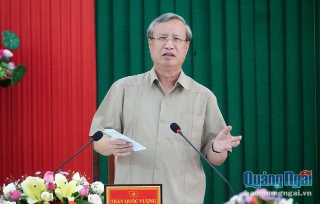 Đồng chí Trần Quốc Vượng- Ủy viên Bộ Chính trị, Thường trực Ban Bí thư phát biểu chỉ đạo tại buổi làm việc