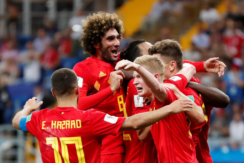 Niềm vui của các cầu thủ Bỉ 