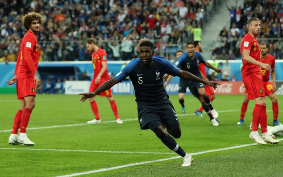    Samuel Umtiti ghi bàn thắng duy nhất đưa Pháp vào chung kết World Cup.