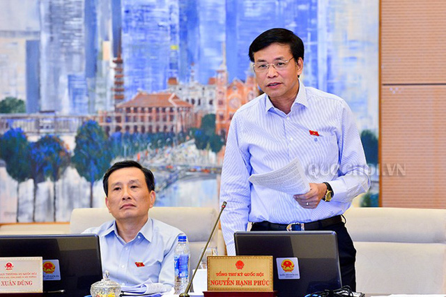 Tổng thư ký Quốc hội Nguyễn Hạnh Phúc báo cáo sơ bộ về dự kiến kế hoạch lấy phiếu tín nhiệm tại kỳ họp Quốc hội cuối năm nay