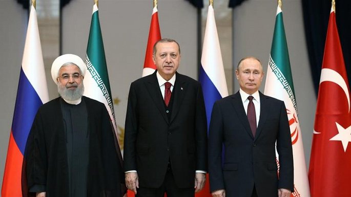  Lãnh đạo Iran, Thổ Nhĩ Kỳ và Nga hội đàm với nỗ lực tìm ra giải pháp cho căng thẳng Idlib tại Tehran. (Ảnh: Al Jazeera)