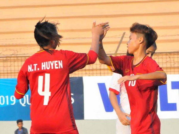  U16 nữ Việt Nam lại có chiến thắng đậm. (Nguồn: VFF)
